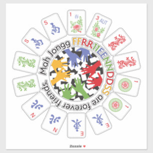 Adesivo Mah Jongg Amigos Vinyl Sticker