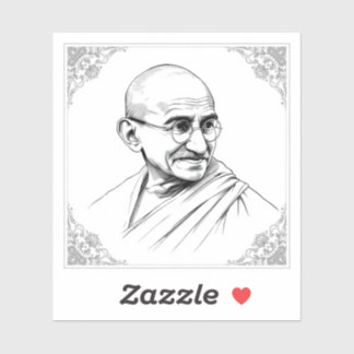 Adesivo Mahatma Gandhi e outros líderes históricos icônico