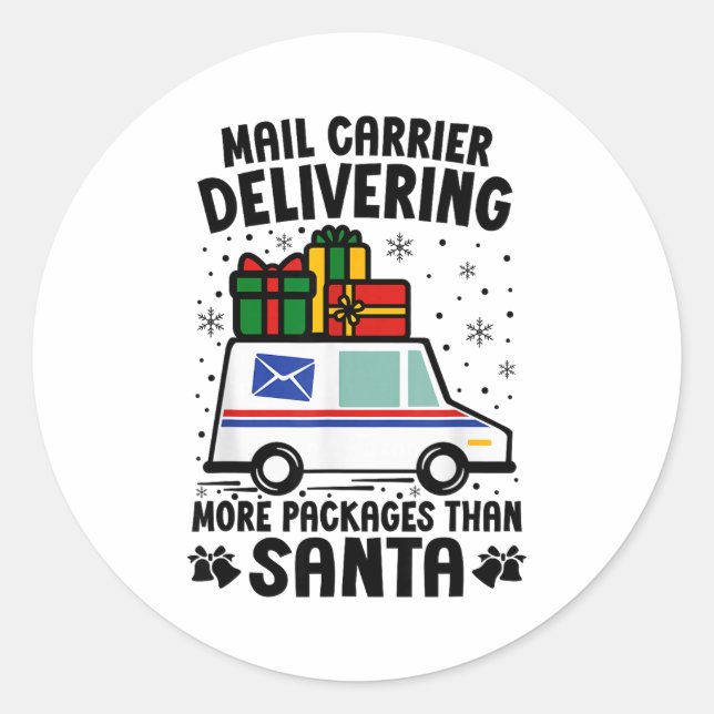 Adesivo Mail Carrier Delivering More Packages Than Santa C (Frente)