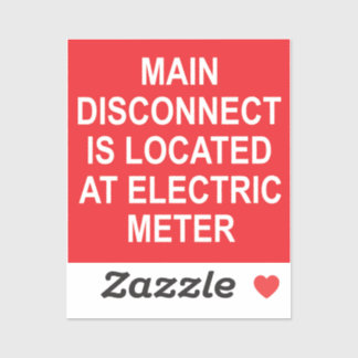Adesivo Main Disconnect Located at Electric Meter, Sticker