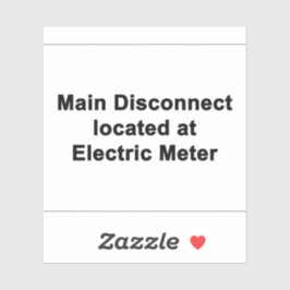 Adesivo Main Disconnect Located at Electric Meter, Sticker