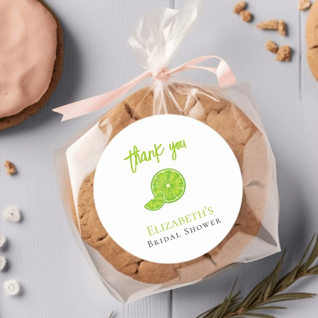 Adesivo Main Squeeze Green Lime Bridal Shower Thanks (Criador carregado)