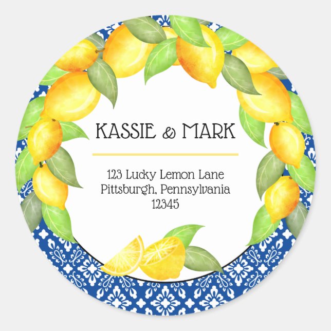 Adesivo Main Squeze Lemons - Endereço de devolução italian (Frente)