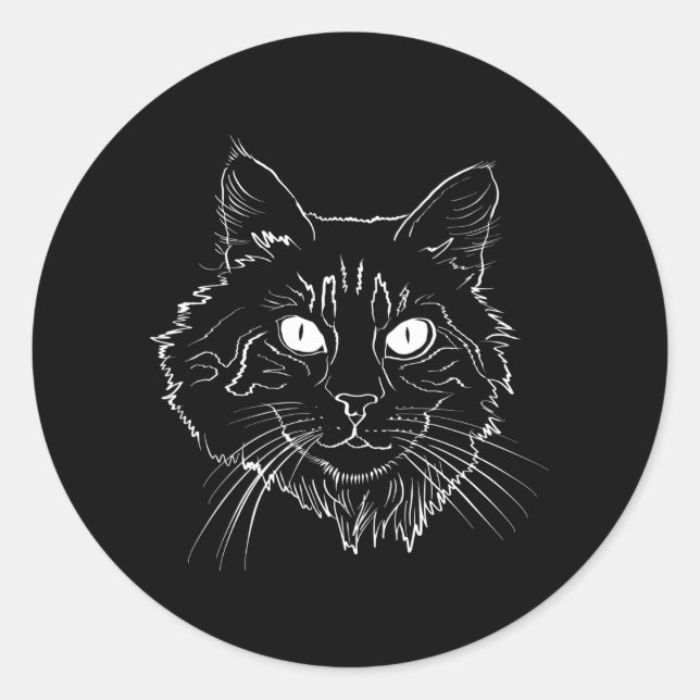 Adesivo Maine Coon Cat Line Art (Frente)