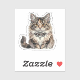 Adesivo Maine Coon Punk Cat Round Sticker