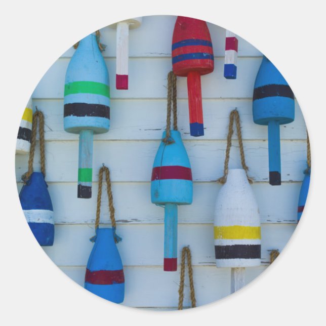 Adesivo Maine, Stonington, boias decorativas de lagosta (Frente)