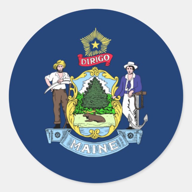 Adesivo Mainer Flag, Bandeira do Maine (Frente)