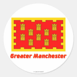 Adesivo Maior bandeira de Manchester com nome