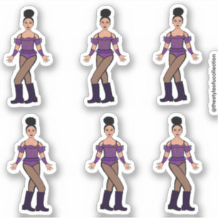 Adesivo Maiorette/ Dançarina Stickers Roxos Roxos B