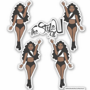 Adesivo Maiorette / Dancer Stickers Black & White C