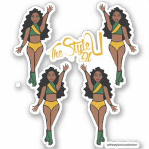 Adesivo Maiorette / Dancer Stickers Verde & Amarelo