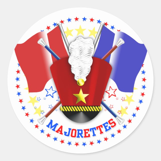 Adesivo Maiorette's Marching, Red Whit e Blue, Stickers (Frente)