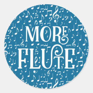 Adesivo Mais flauta - Música branca azul