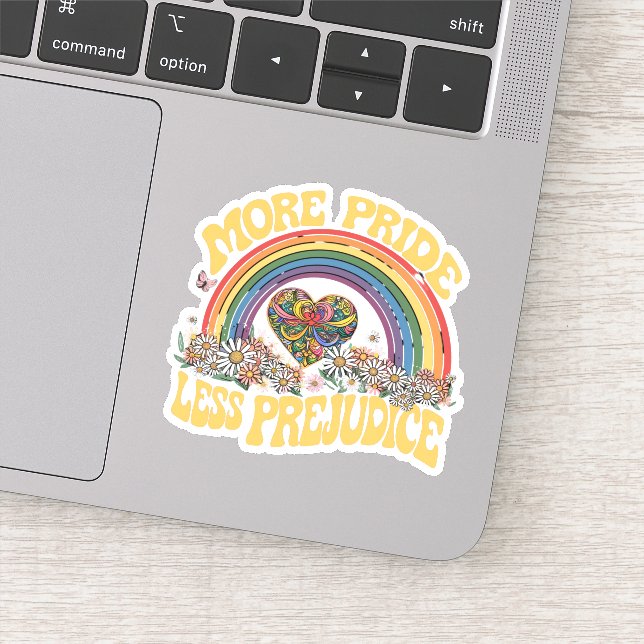 Adesivo Mais Orgulho Menos Preconceito Retro Arco-íris Org (Detalhe)