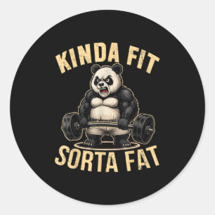 Adesivo Mais ou Menos em Forma Meio Gordo - Panda de Acade