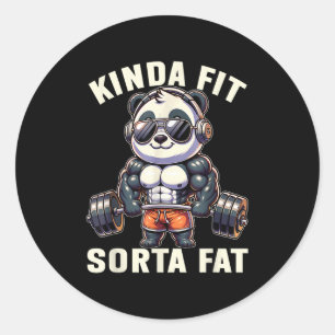 Adesivo Mais ou Menos em Forma Meio Gordo - Urso Engraçado