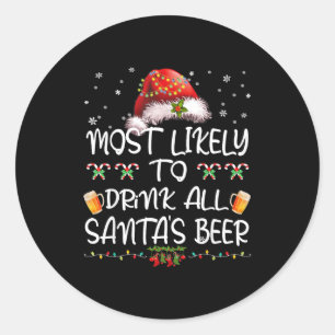 Adesivo Mais Propenso a Beber Toda a Cerveja do Papai Noel