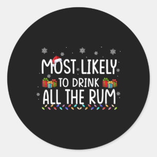 Adesivo Mais Propenso a Beber Todo o Rum Família Divertida