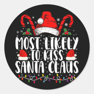 Adesivo Mais Propenso a Beijar Papai Noel Natal Família 