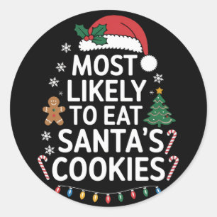 Adesivo Mais Propenso a Comer os Biscoitos do Papai Noel F