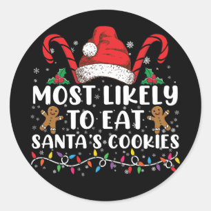Adesivo Mais Propenso a Comer os Biscoitos do Papai Noel F