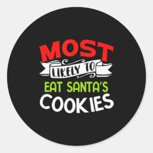 Adesivo Mais Propenso a Comer os Biscoitos do Papai Noel F