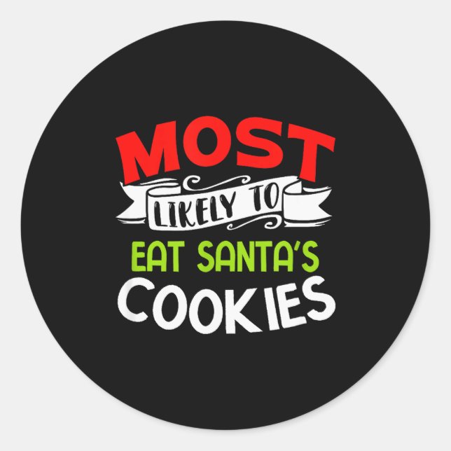 Adesivo Mais Propenso a Comer os Biscoitos do Papai Noel F (Frente)