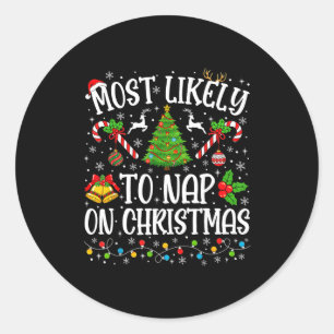 Adesivo Mais Propenso a Dormir no Natal Divertida Correspo