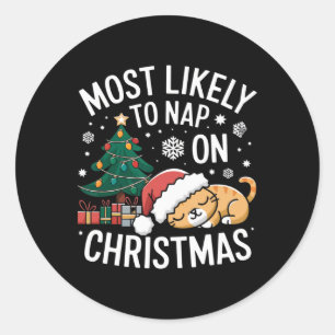 Adesivo Mais Propenso a Dormir no Natal Família Correspond