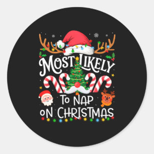 Adesivo Mais Propenso a Dormir no Natal Família Correspond