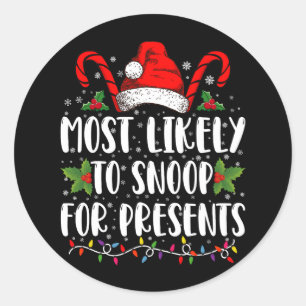 Adesivo Mais Propenso a Espionar Presentes de Natal da Fam