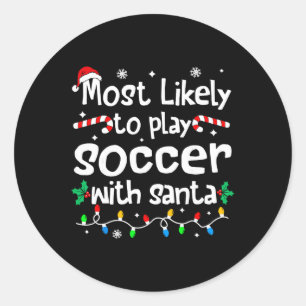 Adesivo Mais Propenso a Jogar Futebol com o Papai Noel Nat