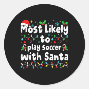 Adesivo Mais Propenso a Jogar Futebol com o Papai Noel Nat
