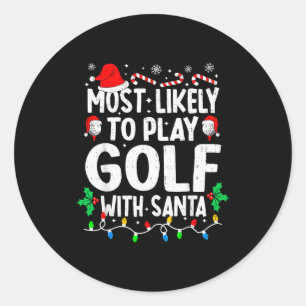 Adesivo Mais Propenso a Jogar Golfe com o Papai Noel Engra