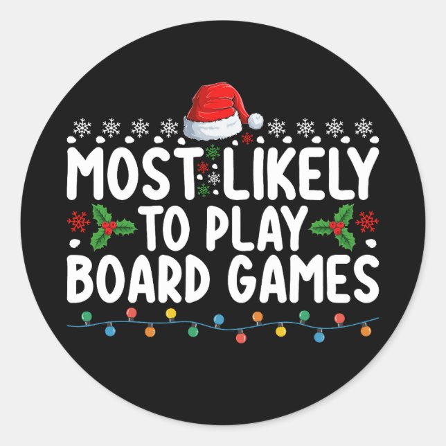 Adesivo Mais propenso a jogar jogos de Conselho na família (Frente)