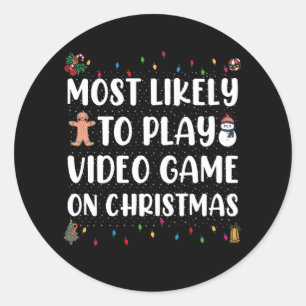 Adesivo Mais Propenso a Jogar Video Game no Natal Gaming