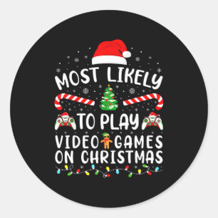 Adesivo Mais Propenso a Jogar Videojogos no Natal Jogo da
