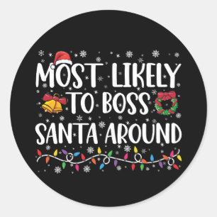 Adesivo Mais Propenso a Mandar no Papai Noel Funny Natal 