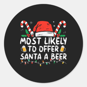 Adesivo Mais Propenso a Oferecer Cerveja ao Papai Noel Div