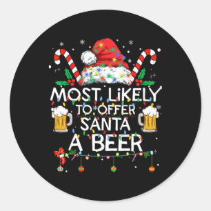 Adesivo Mais Propenso a Oferecer uma Cerveja ao Papai Noel