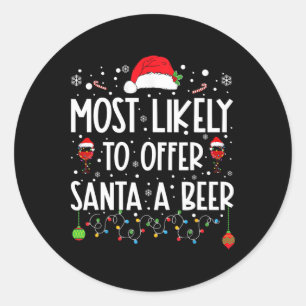 Adesivo Mais Propenso a Oferecer uma Cerveja ao Papai Noel