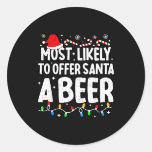 Adesivo Mais Propenso a Oferecer uma Cerveja ao Papai Noel