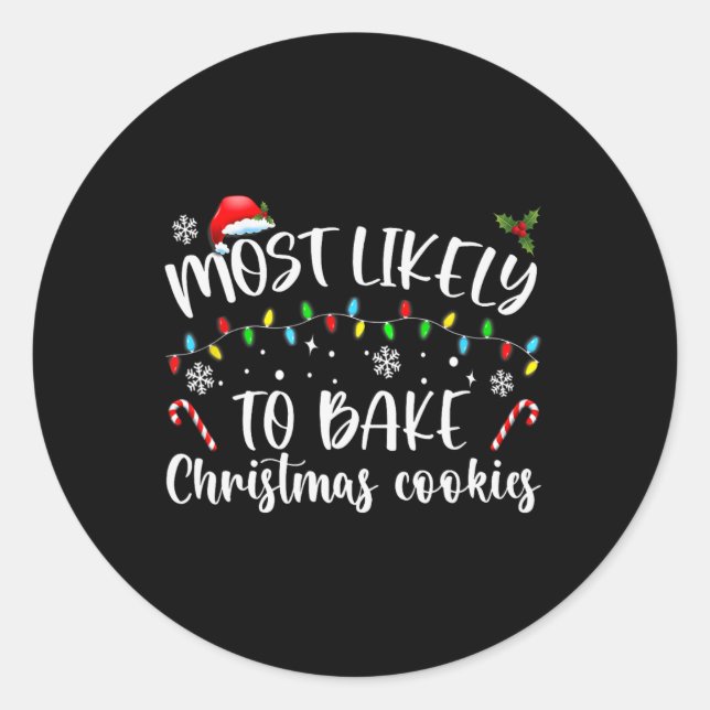 Adesivo Mais Provável A Assar De Biscoitos De Natal (Frente)