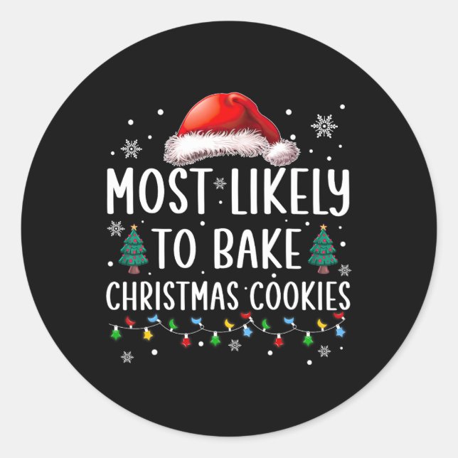 Adesivo Mais Provável A Assar De Biscoitos De Natal (Frente)