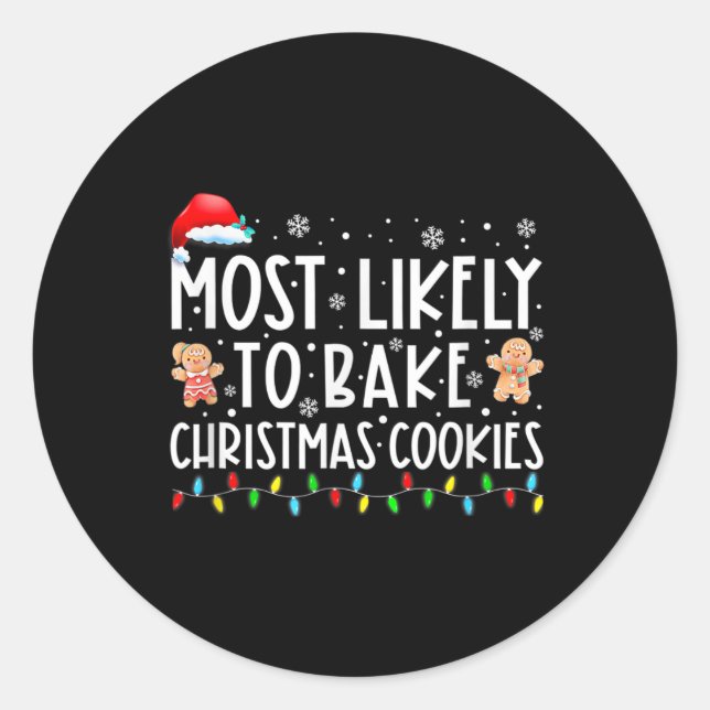 Adesivo Mais Provável A Assar De Biscoitos De Natal (Frente)