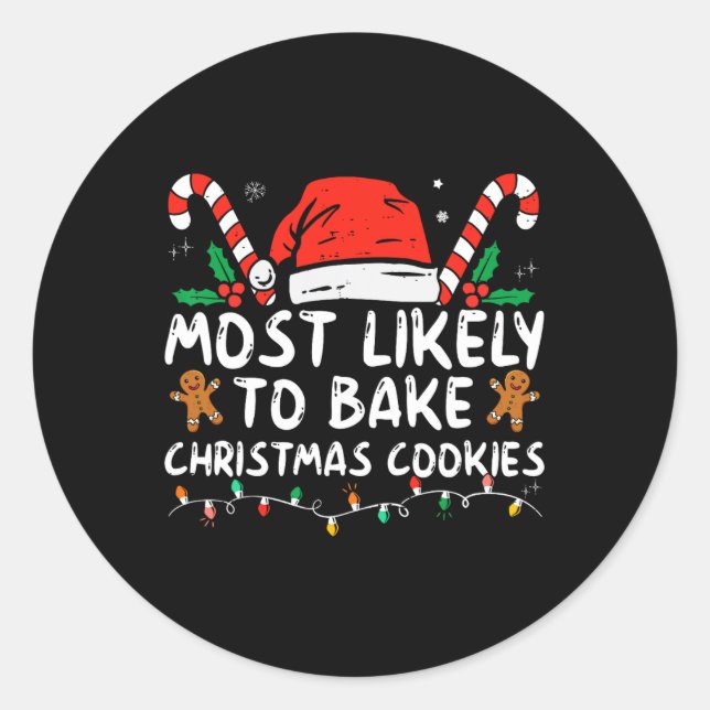 Adesivo Mais Provável A Assar De Biscoitos De Natal (Frente)