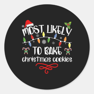 Adesivo Mais Provável A Assar De Cookies De Natal Família