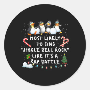 Adesivo Mais Provável A Pijama De Natal De Jingle Bell Eng