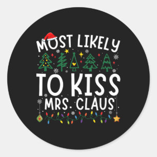 Adesivo Mais Provável Beijar A Sra. Claus Correspondendo A