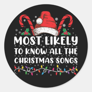 Adesivo Mais Provável Conhecer Todas as Músicas de Natal 